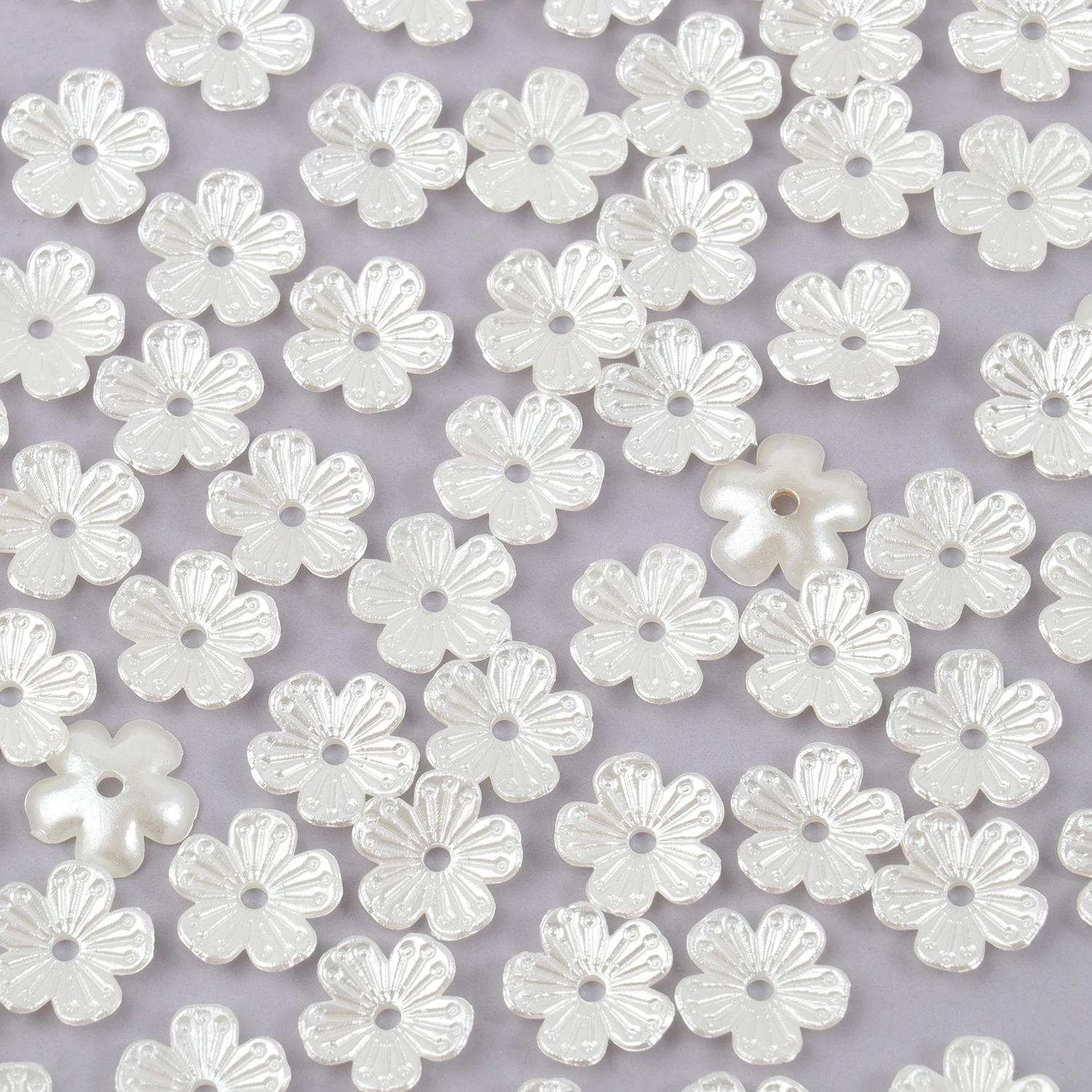 50pcs ABS Flower Spacer Beads White Imitation Pearls Star Bow Loose Beads for Jewelry DIY Making Bracelet Necklace Accessories