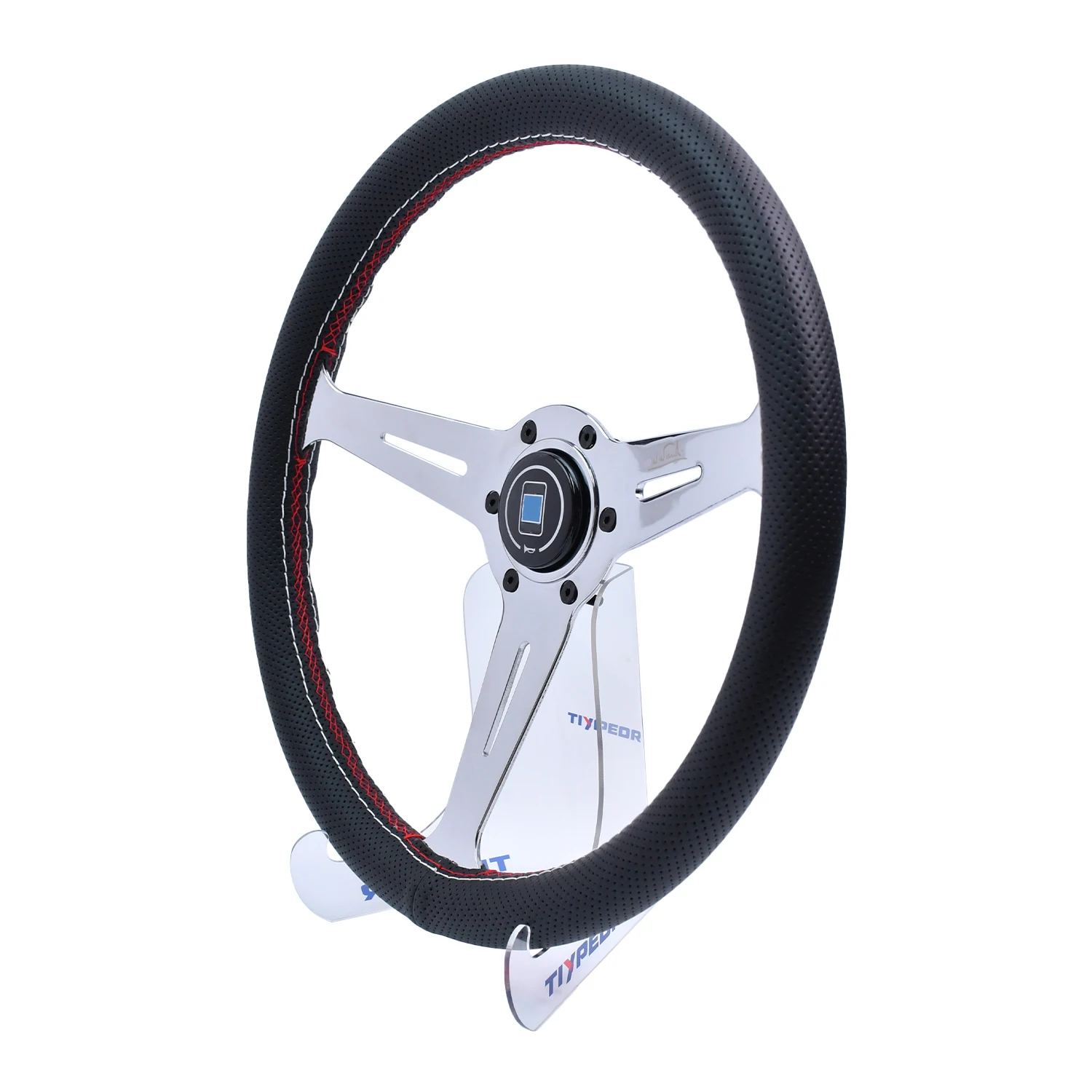 M Brand 14inch 350mm Black Edition Steering Wheel Microfiber Leather 40mm Deep Iron Spoke Car For Universal Steering