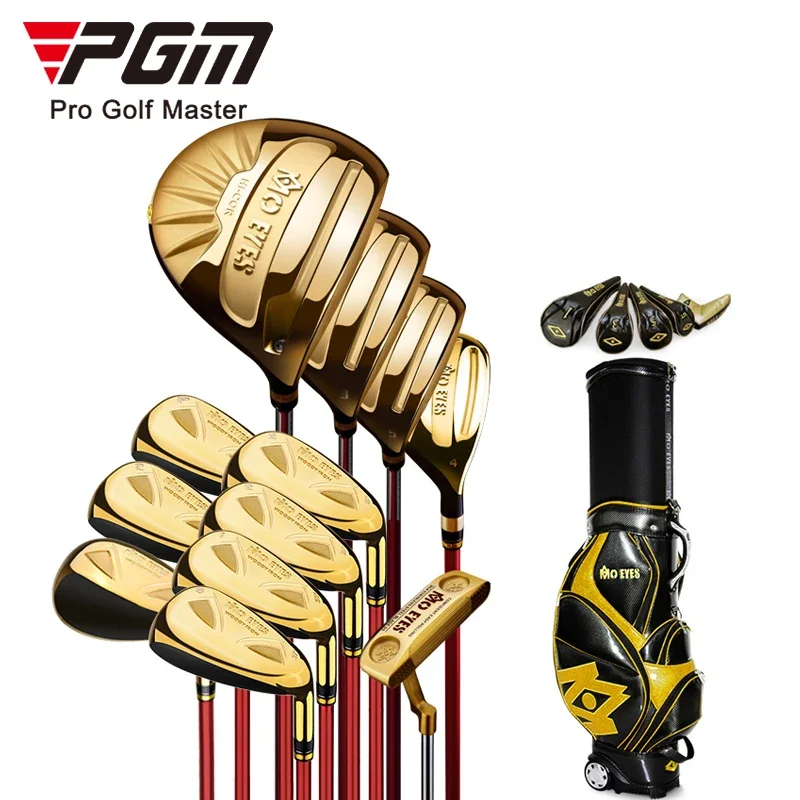 MO EYES Professional Golden Color Titanium Driver Men Golf Clubs Complete Set