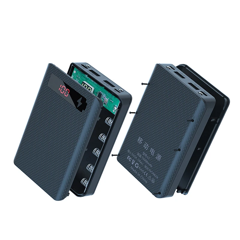 Mobile Phone Charger Detachable DIY Shell 5*18650 Battery Power Bank Case 10W Dual USB Holder Battery Storage Box