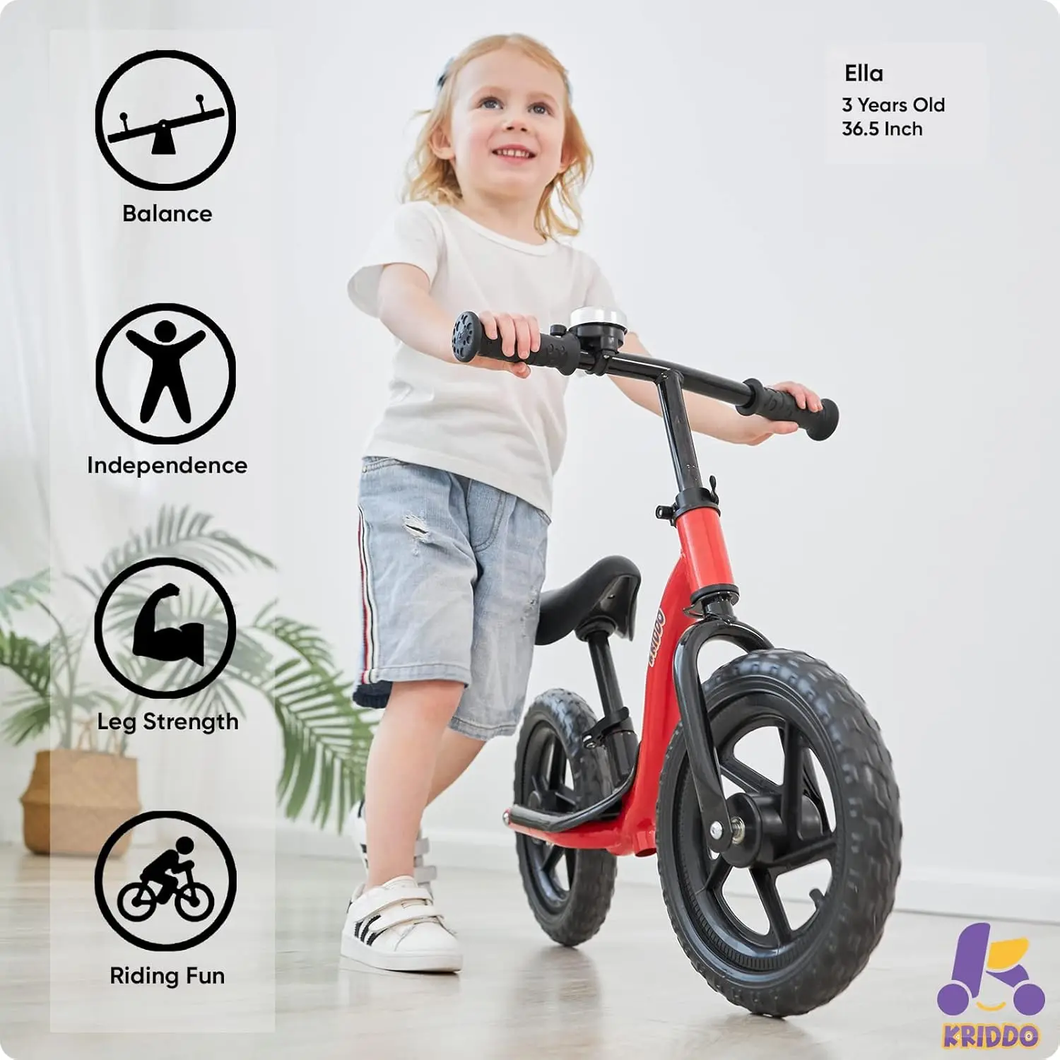 Vélo d'équilibre coule pour tout-petits, vélo à pousser, apprentissage précoce, équilibrage stable, 2 ans, 24 mois à 5 ans, Gi