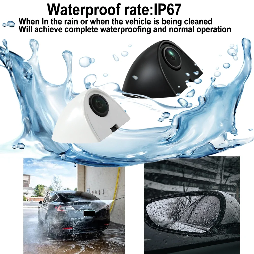 Carsanbo Car Side View Camera 3M Sticker Installation Night Vision HD Side View Blind Spot Parking Left and Right Camera 3 Color