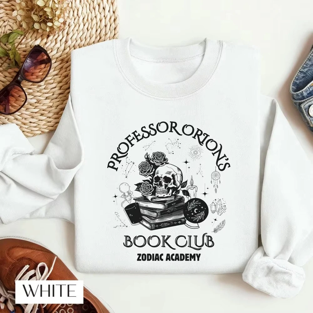 

Толстовка Professor Orions Book Club Zodiac Academy Merch, подарок для любителей книг, флисовая толстовка с длинными рукавами Y2K, уличная одежда