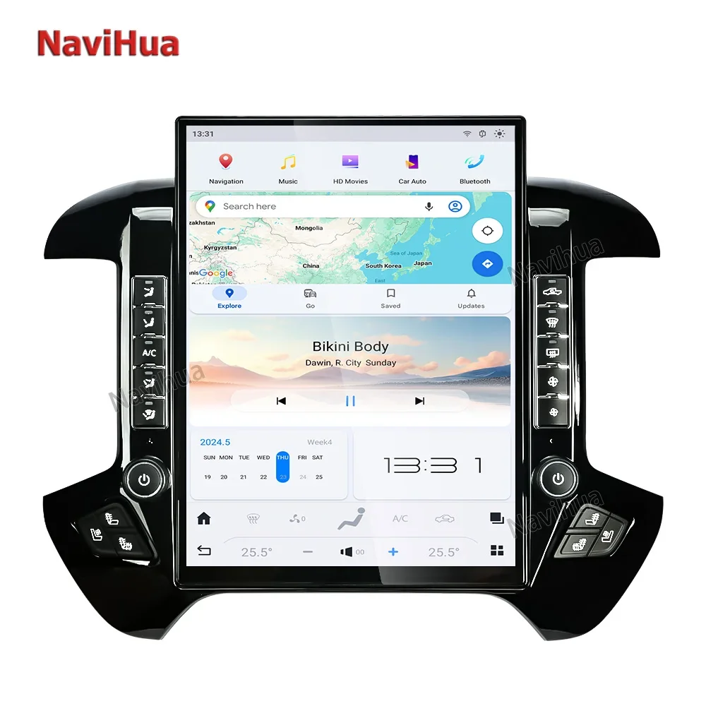 

Navihua New Upgrade 15.6inch Android Car Radio Carplay Screen Multimedia DVD Player for Chevrolet Silverado GMC Sierra 2014 2018