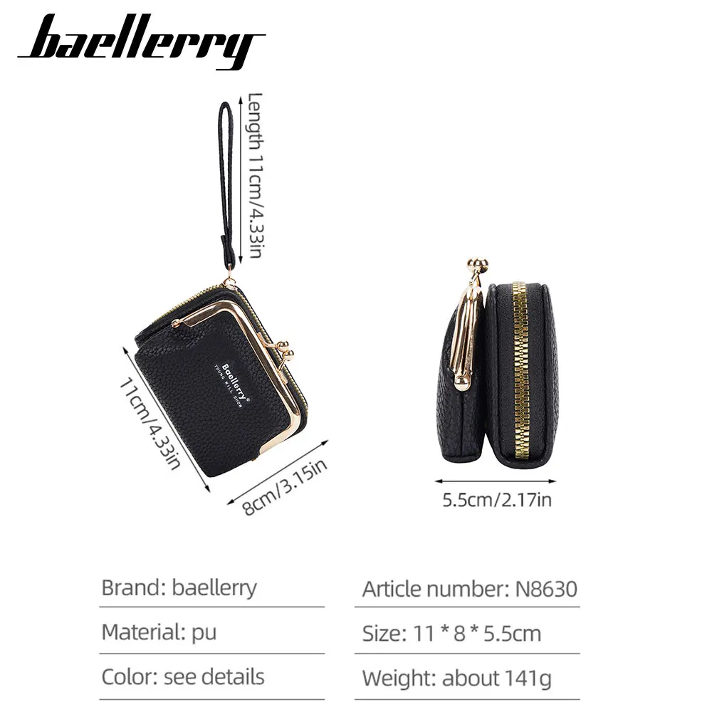 جديد Baellerry قصيرة النساء محافظ الفاخرة حامل بطاقة العلامة التجارية الإناث محفظة بو الجلود بسيطة عملة جيب لطيف المرأة المحفظة
