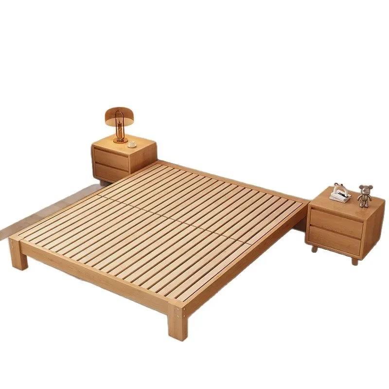 Nordic solid wood bed 1.8 double single bed 0.9 meters no bedside household simple bed frame pure solid wood