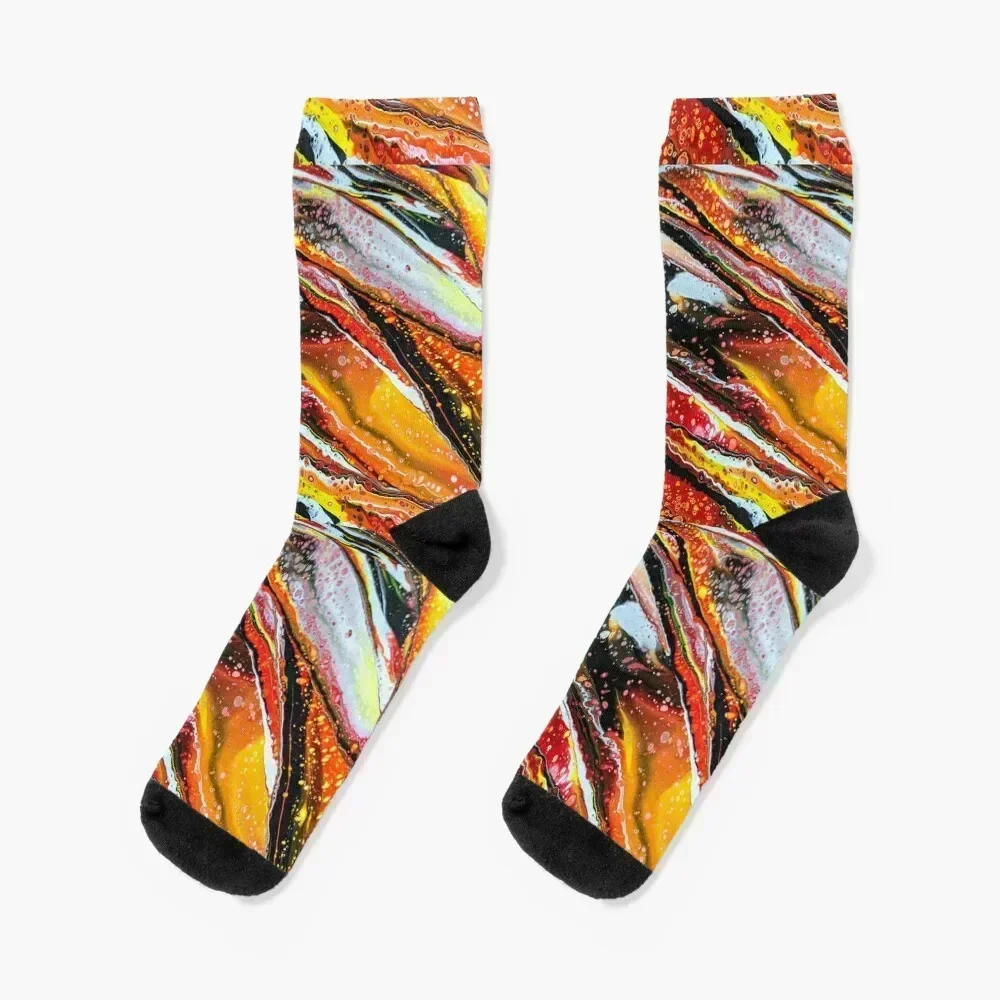 

Smoldering Gaze Socks bright garter Antiskid soccer set designer Socks Man Women's cartoon floral football Socks For Girls Men's