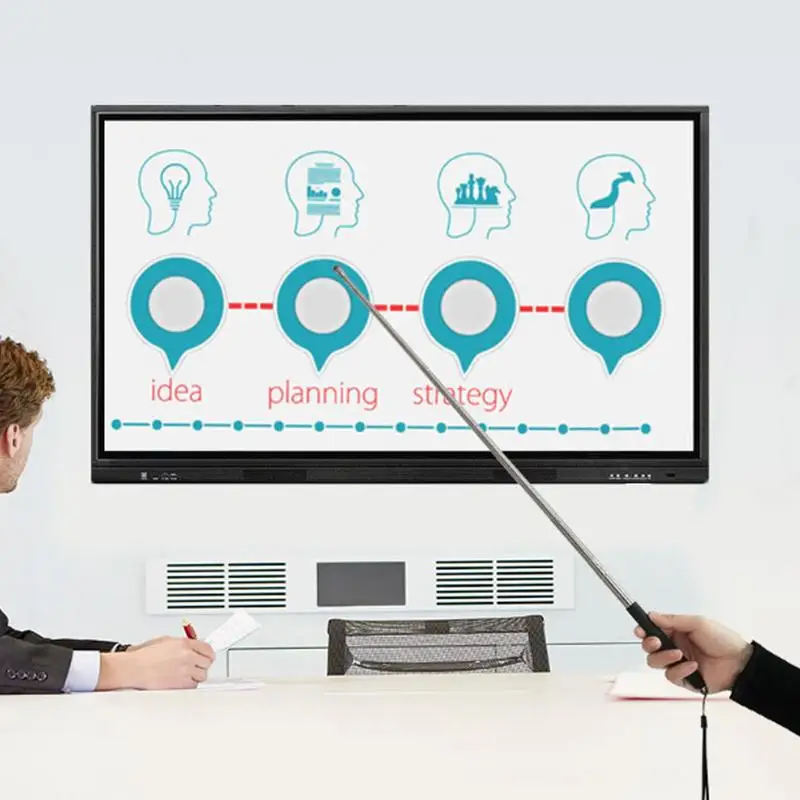 Retractable Teacher Pointer Adjustable Presentation Pointer With Adjustable Length Lanyard-Attached Portable Capacitive Screen