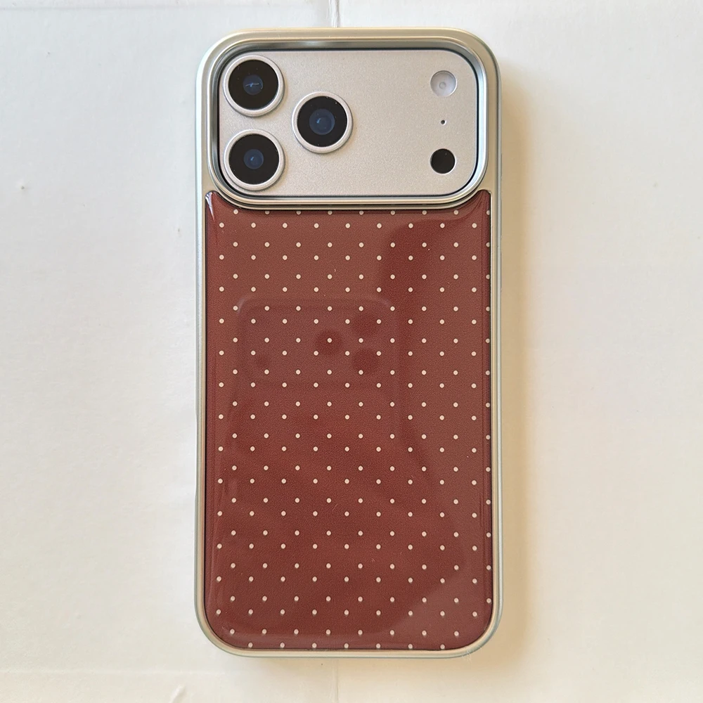 Koreanische INS Polka-Dot-Muster, galvanisierte Silber-Handyhülle für iPhone 17 Promax 18 13 14 15 16 Pro Max, stoßfeste Schutzhülle Funda – Detail 22