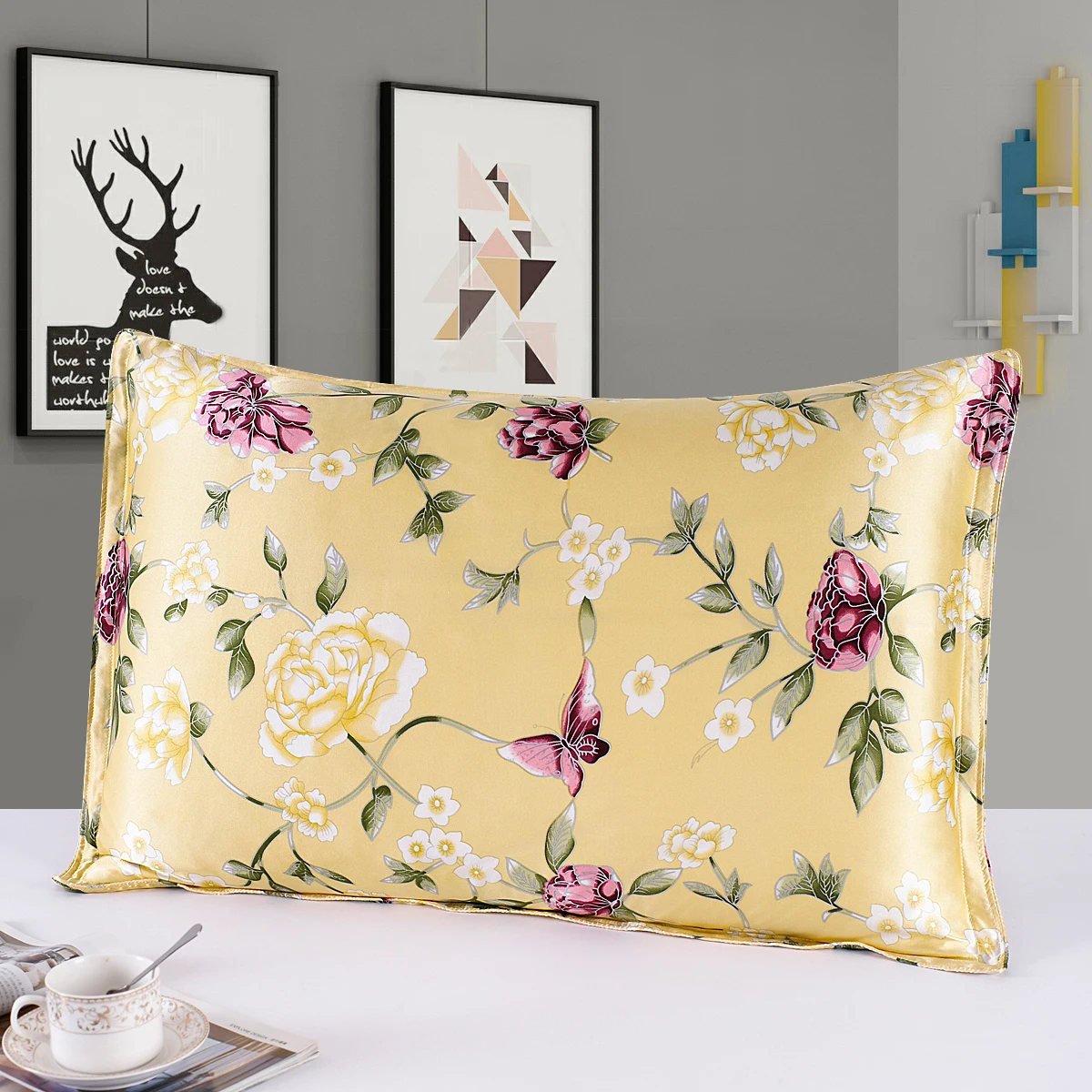 Silk Pillowcase Oxford Both Sides 100% Mulberry Silk Pillow Case Cover Envelope Back Printed Multicolor Many Sizes Available