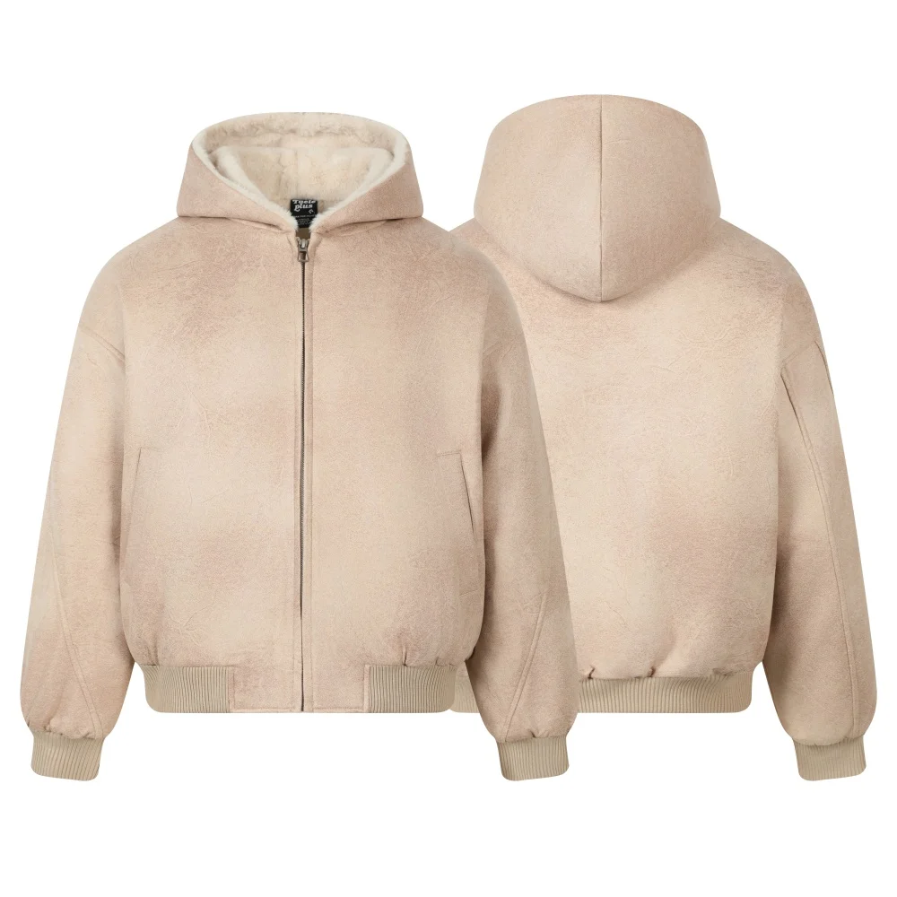 Jaqueta de couro feminina com capuz preto moda casal rachado casaco de pele de carneiro falso com pele macia quente pelle pelle jaquetas de couro