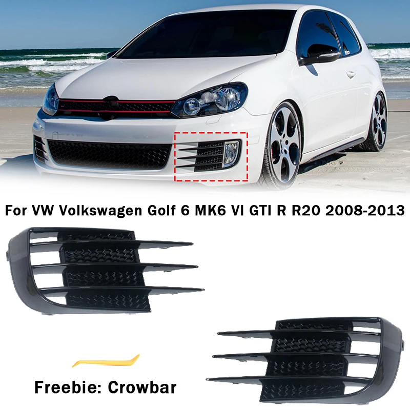 

Для Volkswagen для VW Golf 6 MK6 VI GTI R R20 2008-2013 передняя противотуманная фара, вентиляционное отверстие, решетка, накладка, пара