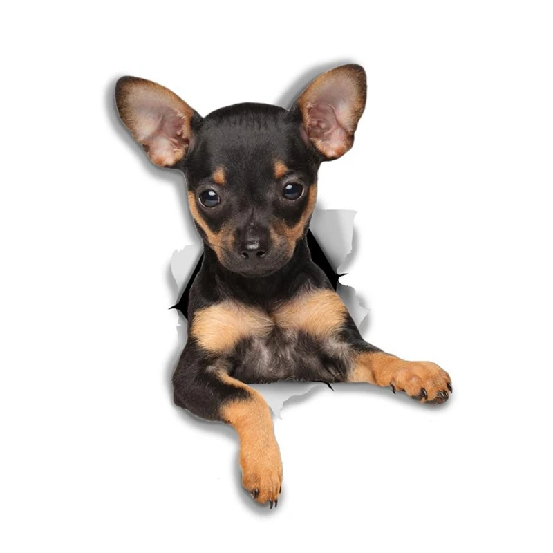 

3D Toy Terrier Puppy Breed Dog Car Sticker Waterproof Auto Decors for Bumper Rear Window Laptop
