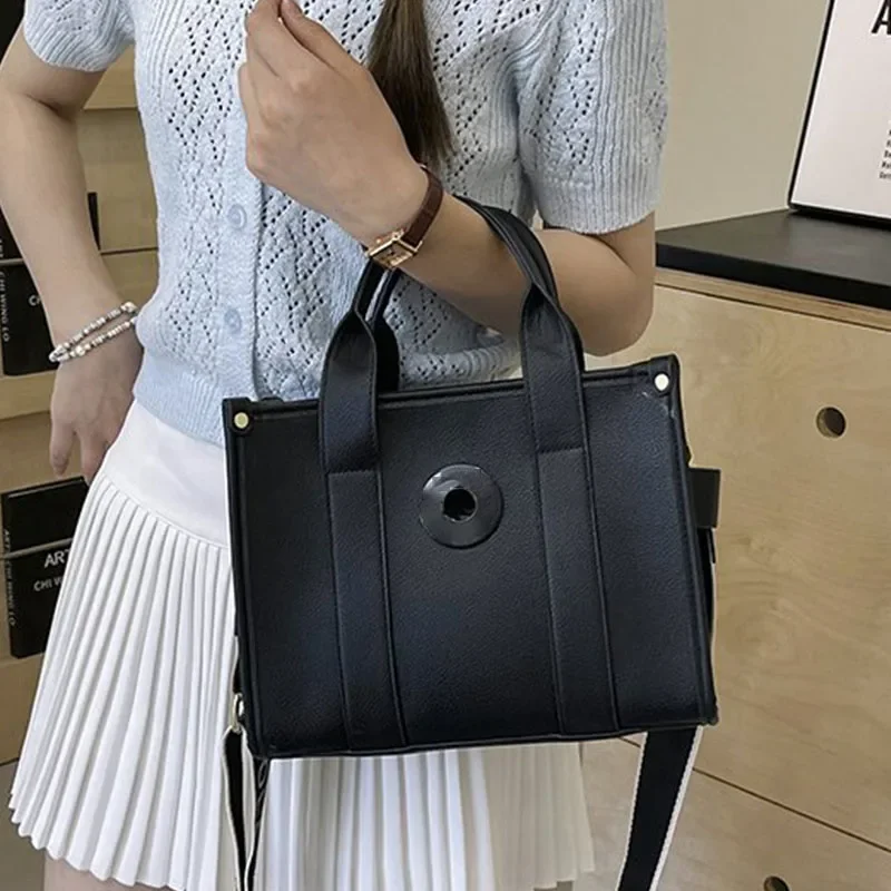 Women's Bag Large Capacity Women's Shoulder Bag Leather Tote Bag Fashionable Simple Commuting Handbag Shopping