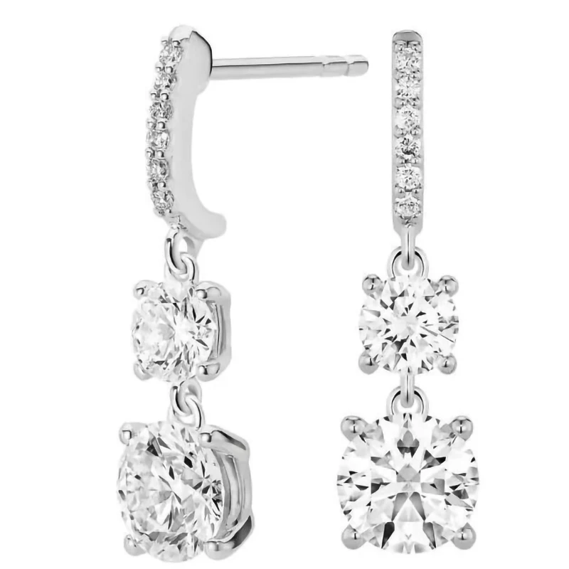 3ct Real Moissanite Drop Earrings Women Jewelry 925 Silver Lab Mosan Gem Dangle Earrings Pass Diamond Tester White Gold Plated