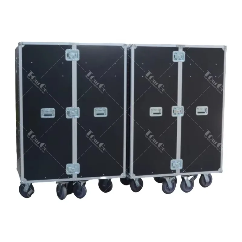 Customized Black Medium  Aluminum Horse Equipment Storage Flight Case Folding Double Door Saddle Tack Cabinet Locker