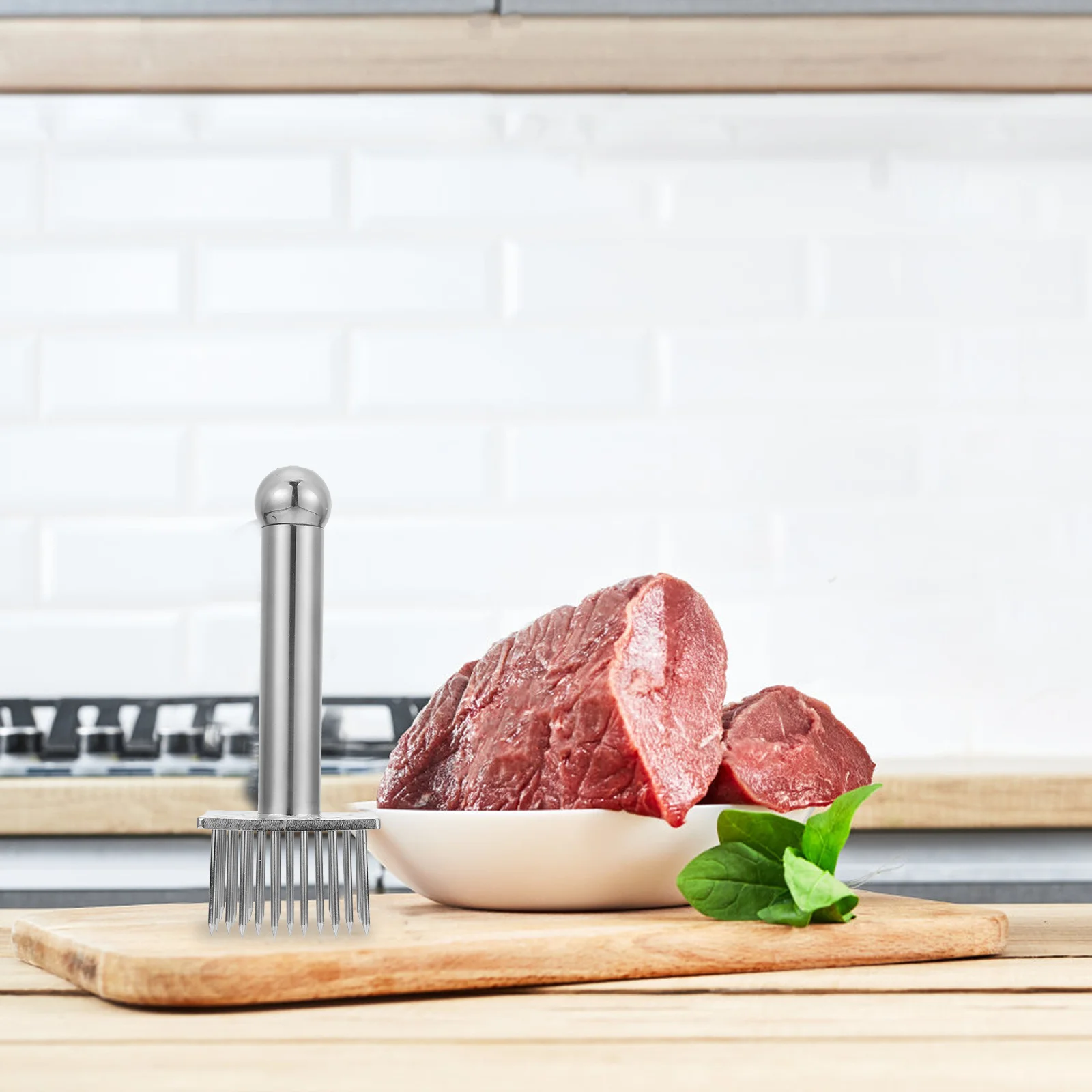 

1pc Stainless Steel Meat Tenderizer Needle Heavy Duty Kitchen Tool For Beef Pork Poultry Fish Fast Cooking Meat Loosening
