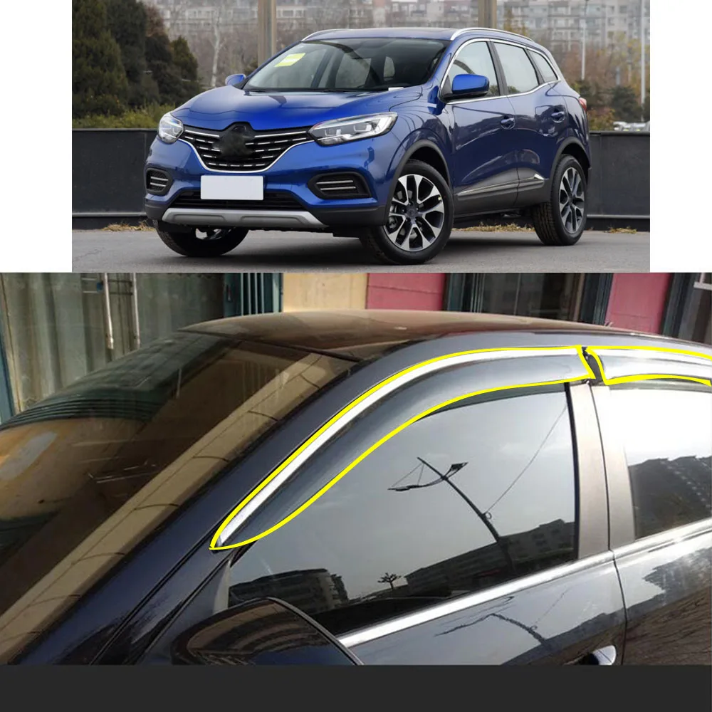 

Car Body Styling Sticker Plastic Window Glass Wind Visor Rain/Sun Guard Vent Parts For RENAULT kadjar 2016 2017 2018 2019 2020