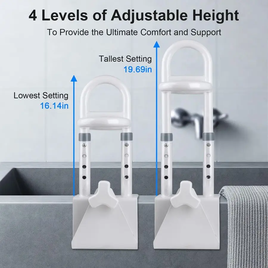 مقبض قضيب إمساك الدش الآمن لكبار السن ومقابض حمام غير قابلة للانزلاق لكبار السن للحوض، يناسب جدران 3.156.69، 300 رطل يدعم Stu #2