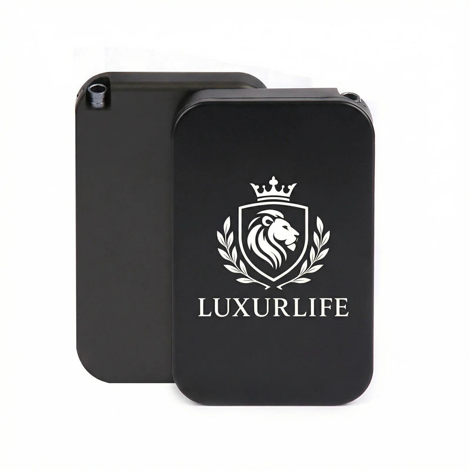 Slim 45-Hole Metal Snuff Box with Laser-Engraved Lion Crest, Gift Set,Snuff Kit view 5