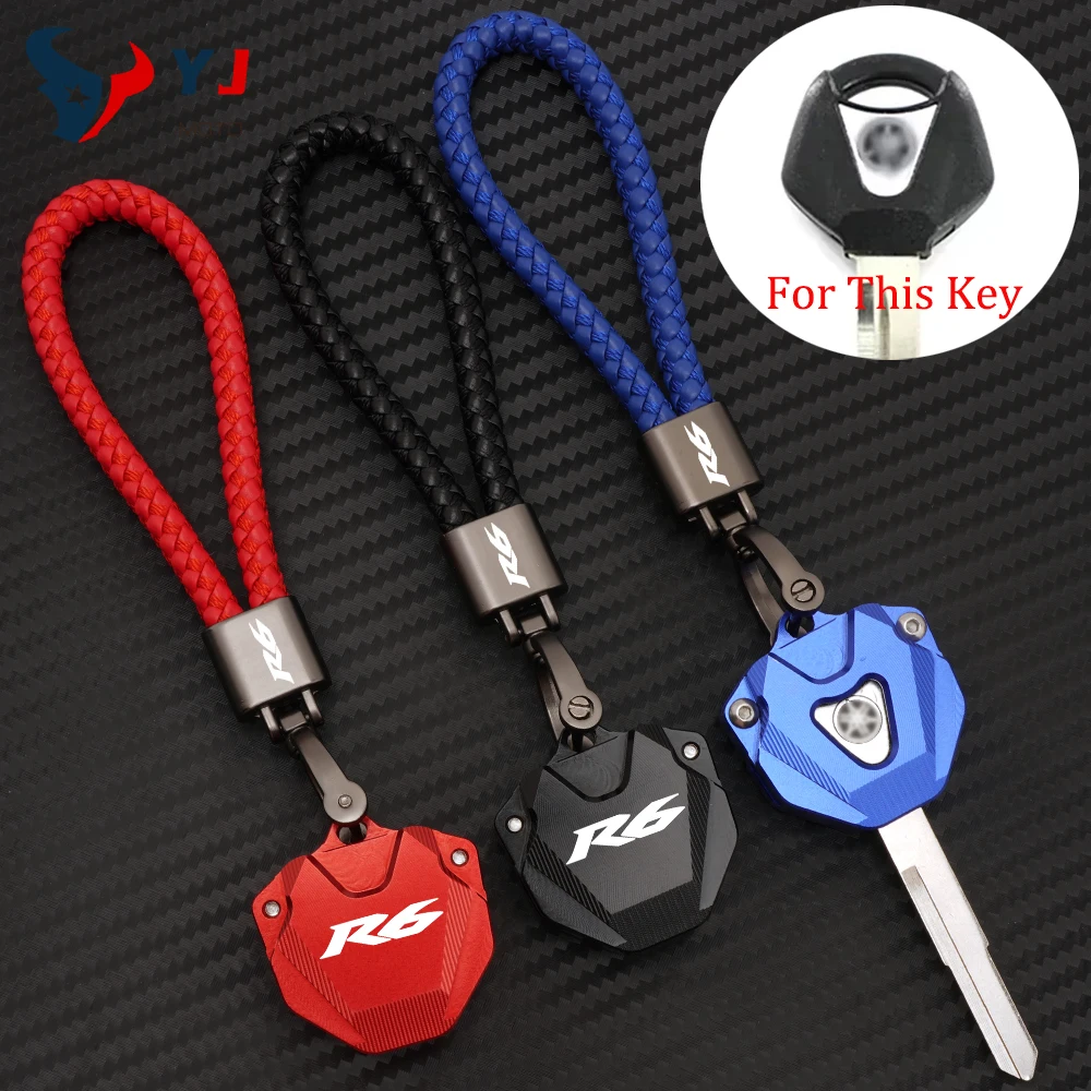 

2025 Motorcycle Aluminum Key Protective Cover Case Shell For Yamaha YZF R6 YZF-R6 YZFR6 1999- 2024 Accessories Keychain Keyring