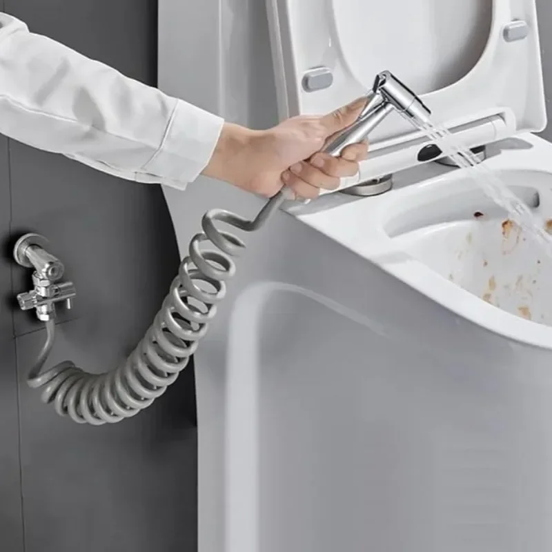 Retractable Shower Spring Hose Bathroom Spring Phone Cord Retractable Shower Head Hose Connecting Pipe Accessories