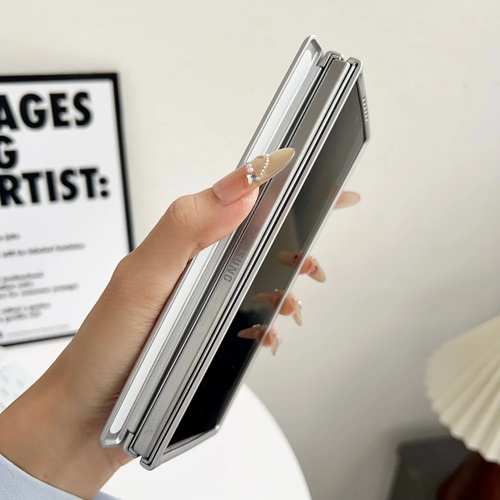 Luxuriöse Handyhülle mit mattierter metallischer Textur und Scharnier für Samsung Galaxy Z Fold 8 7 6 5 4 5G, für Magsafe, magnetische Hart-PC-Schutzhülle – Detail 7
