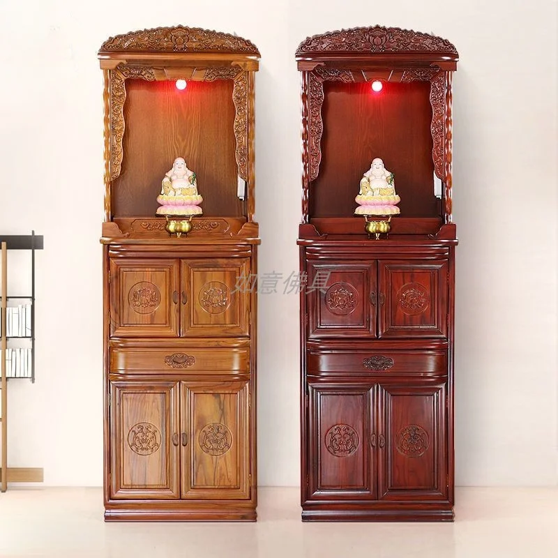 Buddha Shrine Altar Household Worship Shrine Clothes Closet Economical God of Wealth Worship Table God Cabinet