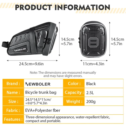 Imagen 2 del producto Bolsa para SILLÍN de bicicleta impermeable con bloqueo de contraseña, alforja para bicicleta de montaña y carretera, portaherramientas reflectante, accesorios para bicicleta