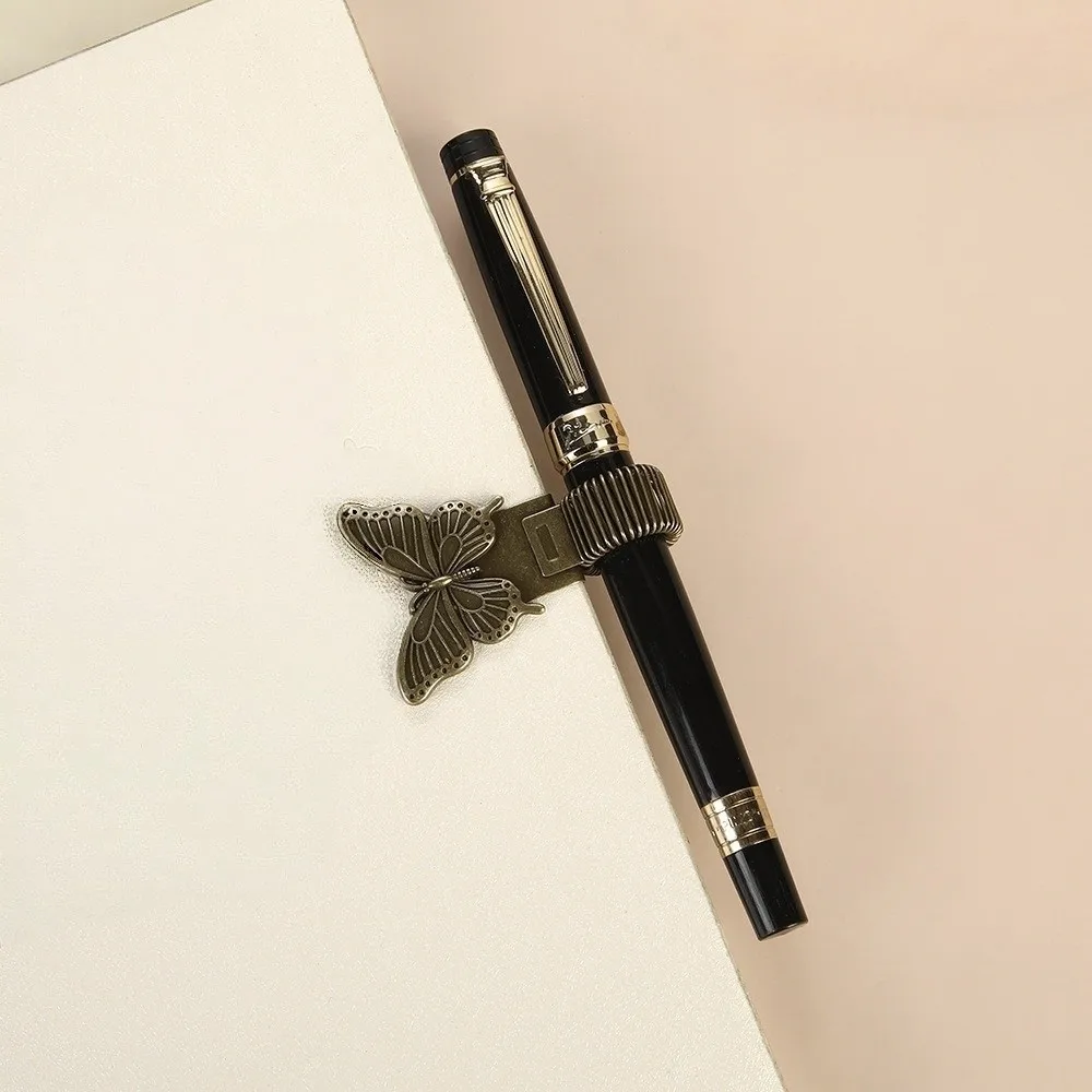 Creative Insect Series Pen Clip with Spring Metal Securely Holds Butterfly Rhinoceros Beetle Pen Clip Vintage Durable