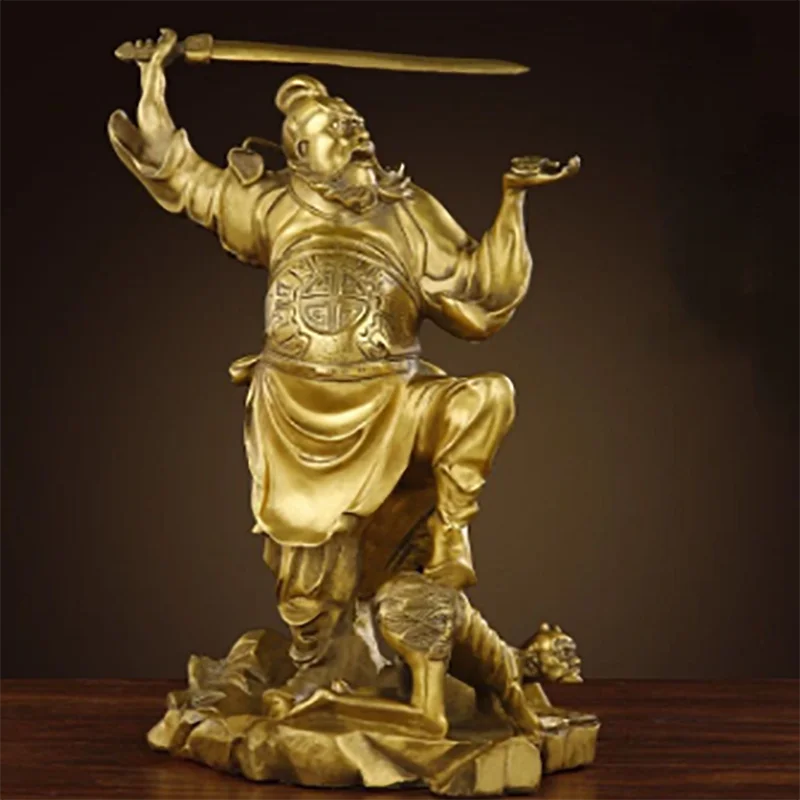 

Zhong Kui Statue Pure Copper Tian Shi Ornament Home Entrance Office Store Decorations Sculptures