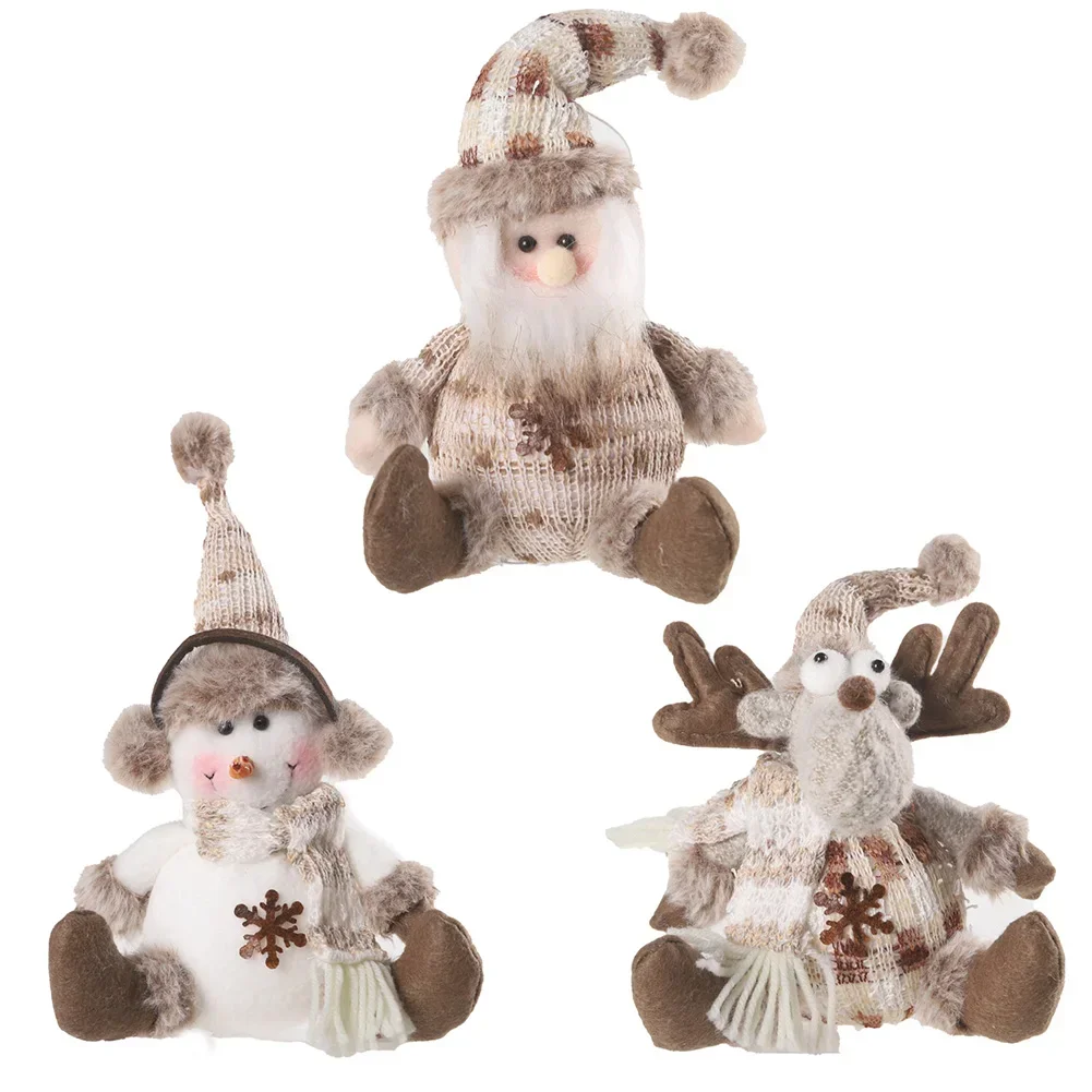 

Christmas Plush Snowman Doll Knitted Elk Snowman Doll Christmas Ornaments With A Cute Face And A Plaid Scarf This Snowman Doll