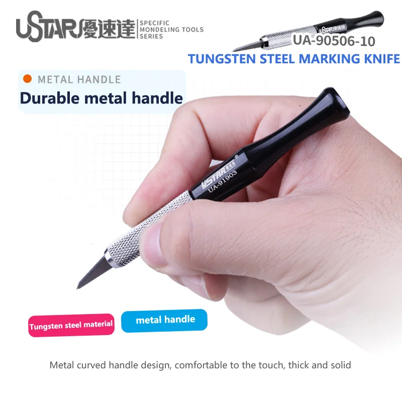 U-STAR UA-90506 Tungsten Steel Scribing Knife Marking Knife Civil Model Modelling Hobby Craft Precision Line Engraving Tool