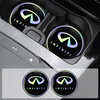 2PC Car Laser Coasters Water Cup Slot Anti-slip Mat Holder Accessories For Infiniti G35 G37 Q50 G20 QX50 QX55 QX60 QX80 Q60 fx35