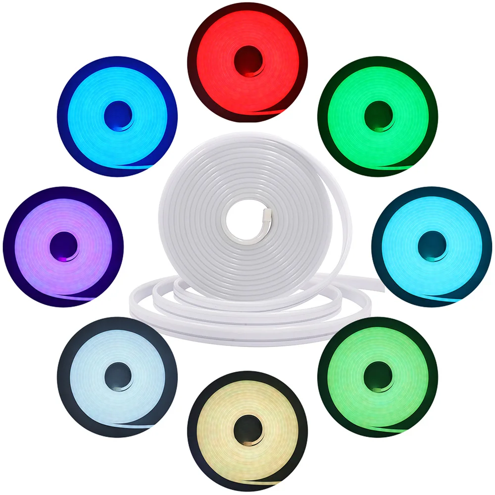 EU-Stecker DC24V 3535 RGB Neon LED-Streifen 5/10/15/20/30M Bluetooth Musik-Sync Wasserdichtes Neon-Seil-Licht für Innen- und Außendekoration – Detail 11