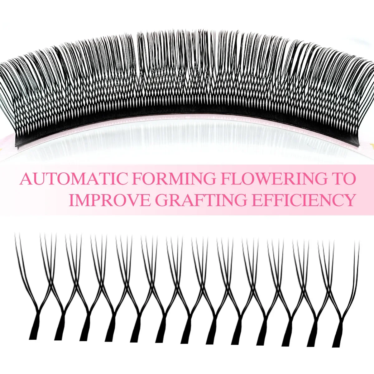 아리손 2D UY 속눈썹 연장 특수 U자형 YY 속눈썹 자동 꽃모양 프리메이드 팬 인조 속눈썹 메이크업 도구