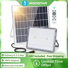 Aigostar Proyector Solar 20000mAh Batería Enorme | IP65 Impermeable con Mando | Luz 6500K para Jardín