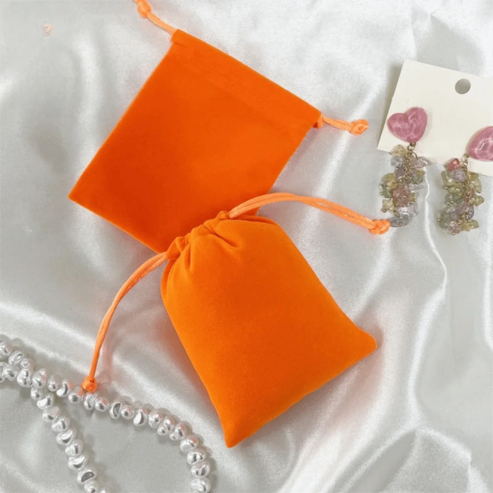 10pcs Multicolor Small Velvet Drawstring Bags with Drawstring Closure Handcrafted Soft Protective Storage Sacks Dustproof