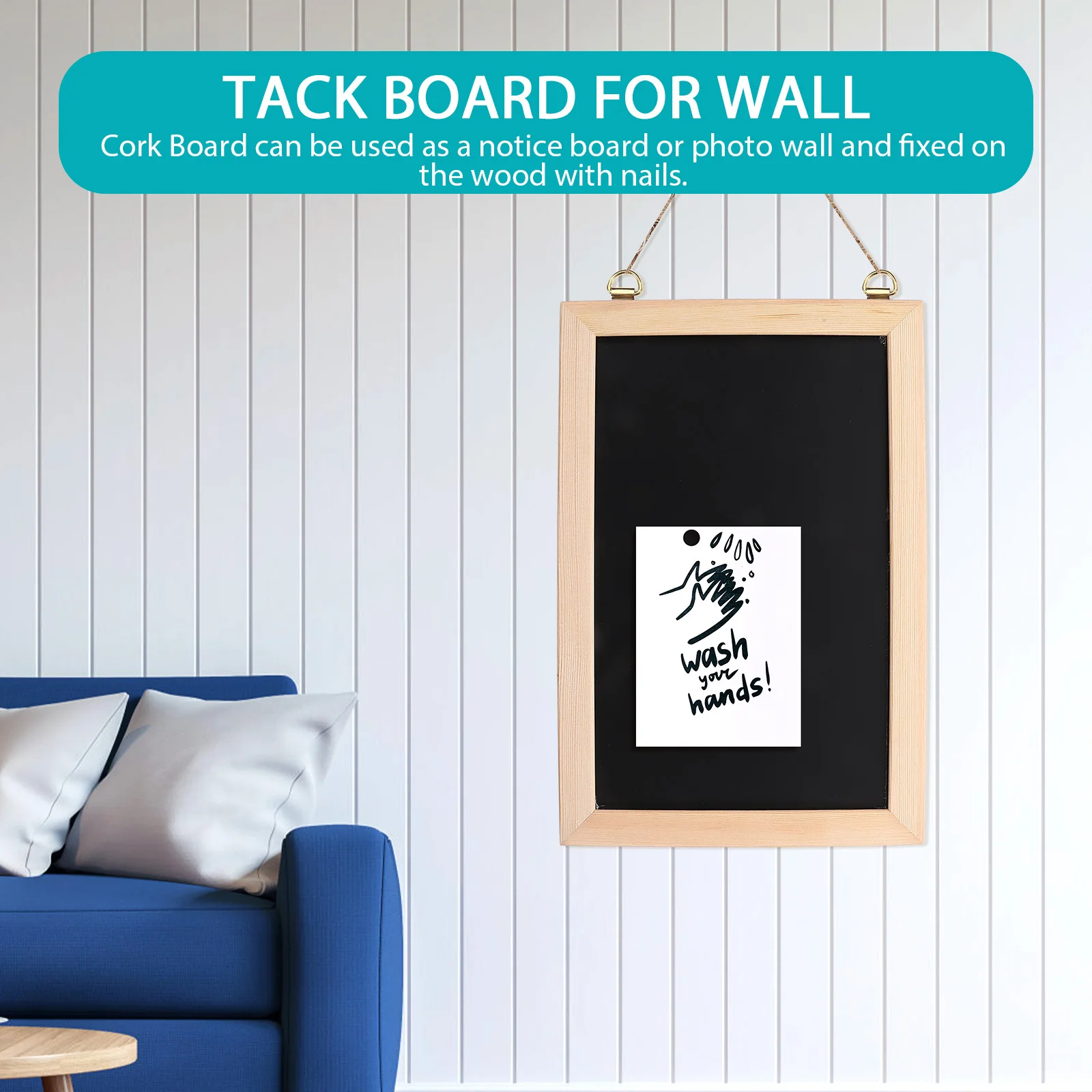 1 set Wall Cork Multi-Function Double Sided Photo Display Notice For Office Home Decor Small Tack Board Framed Push Pin Board