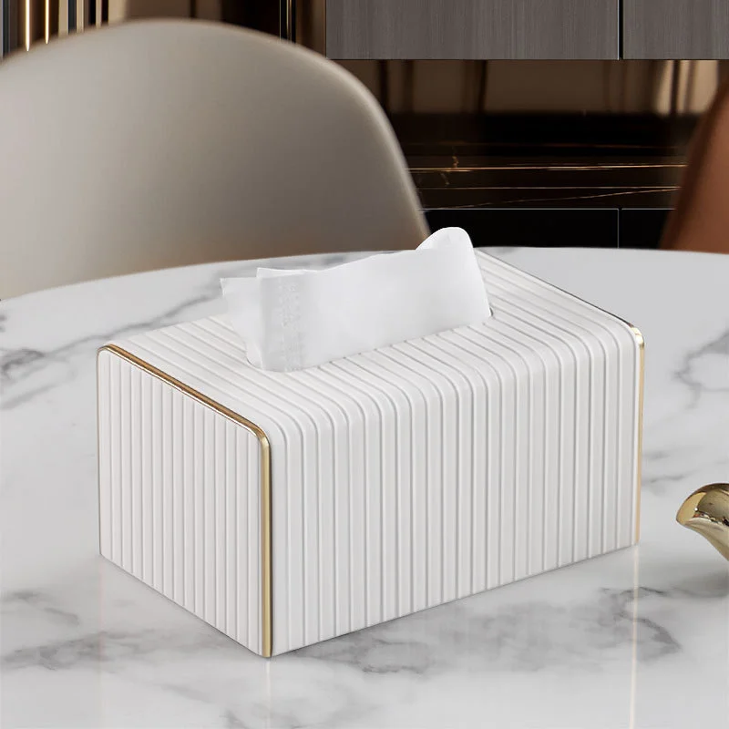 Luxury Golden Tissue Boxes Storage Napkin Holder Kitchen Tissue Box Square Shaped Container Plastic Craft Desktop Paper Case