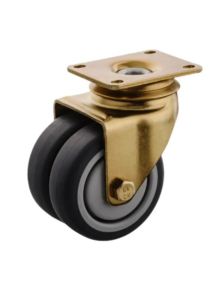 1 Pcs Packaging 3 Inch With Central Control Brake Aviation Dining Car Wheel  Universal Caster Bearing Silent Tpr Double