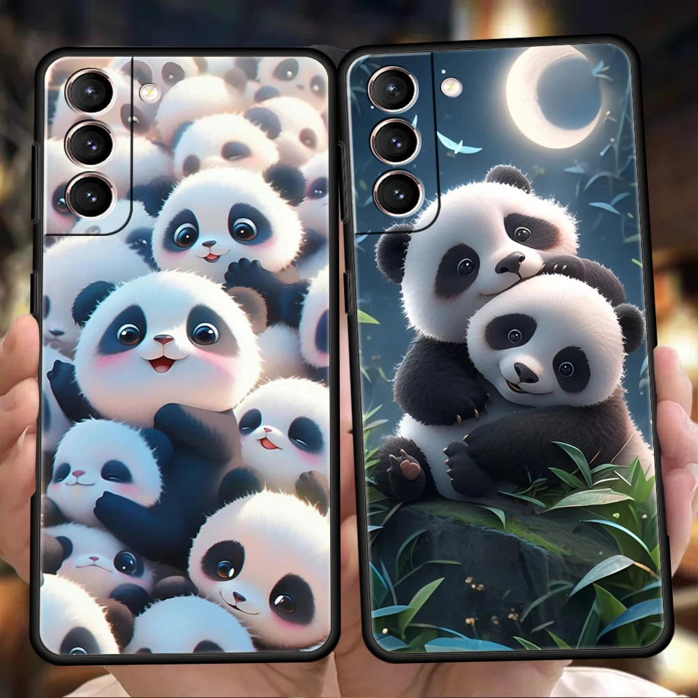 

Cartoon Lovely Panda Phone Case for Samsung Galaxy S24 S23 S22 S20 S21 FE Ultra S10 S10E S9 S8 Plus 5G Silicone Cover Fundas Bag