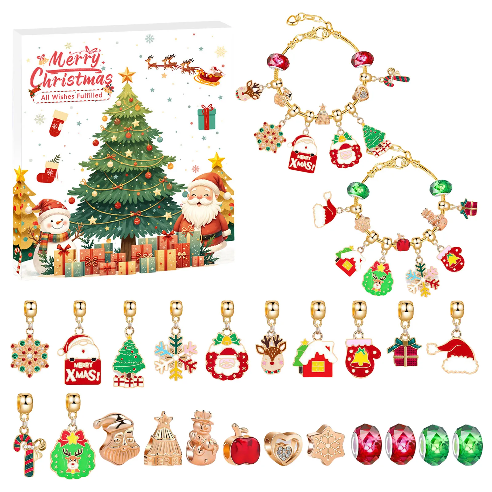 Preschool Clock Christmas Advent Calendar Bracelets 2025 For Girls 24 Day DIY Cooking Timers for Kitchen with Temperature Probe