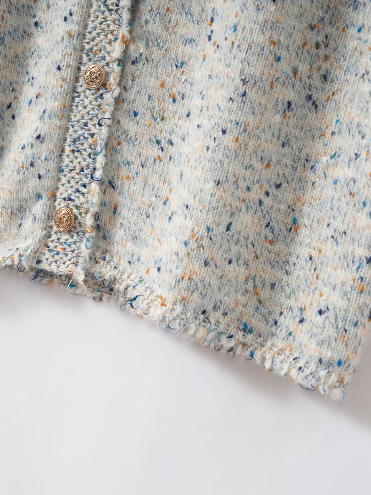 Colete sem mangas de feijão colorido pesado feminino outono inverno o pescoço 100% cashmere cardigan camisola quente macio casual topos