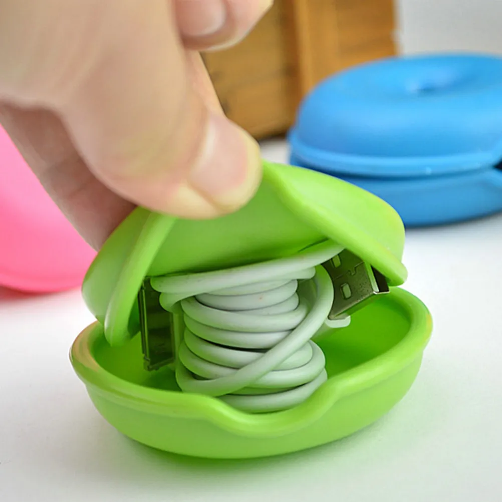 

6 pcs Turtle Shaped Headphone Cable Organizer Compact Portable Wire Storage Box For Earbuds Holder Detangler Pouch