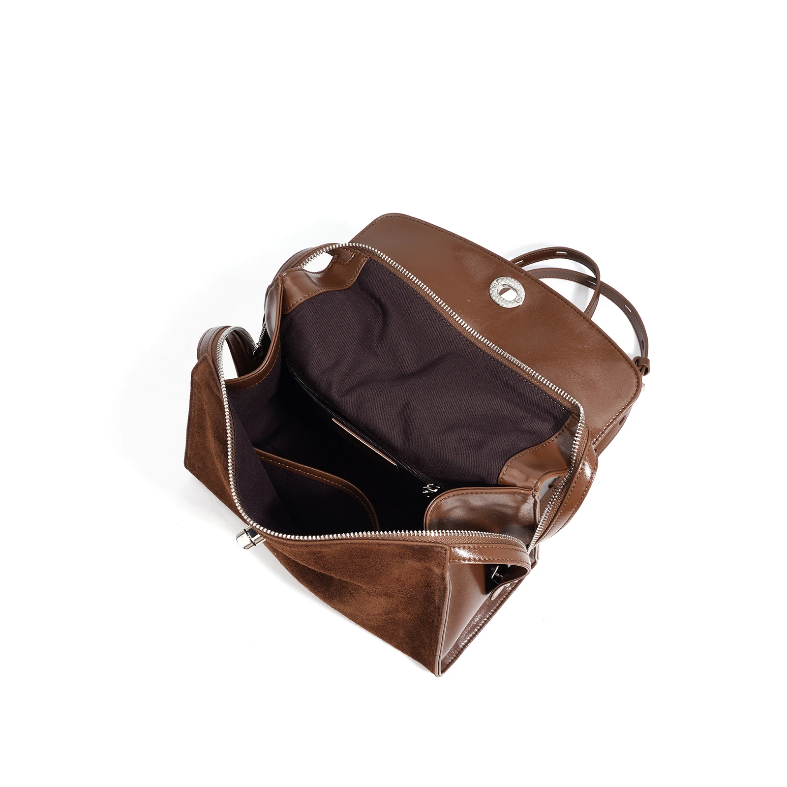 Wholesale Women Cowhide Backpack Lady Rodeo Leather Large Capacity Handbag Suede Female Trendy Crossbody Shoulder Bag Messenger