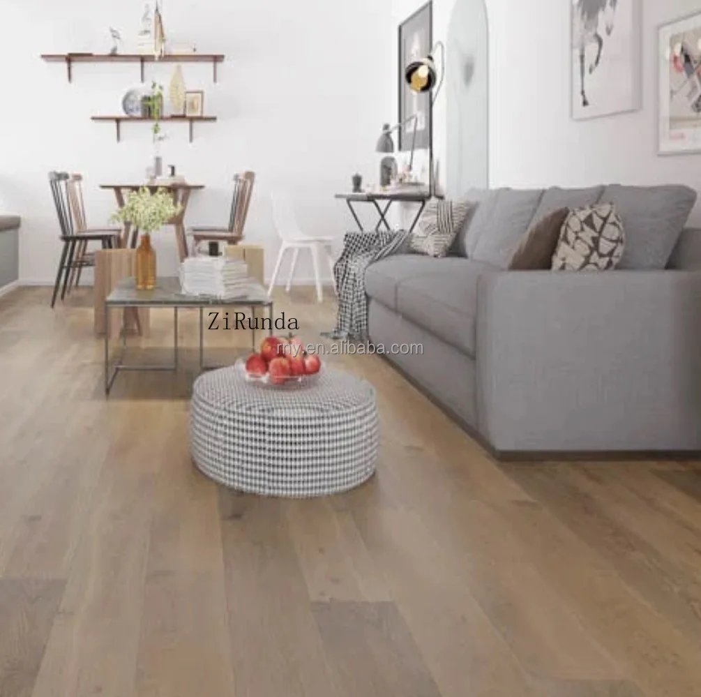 Индивидуальная версия прочного дубового темно-коричневого цвета, устойчивого к царапинам, инженерного полога из твердой древесины в помещении.