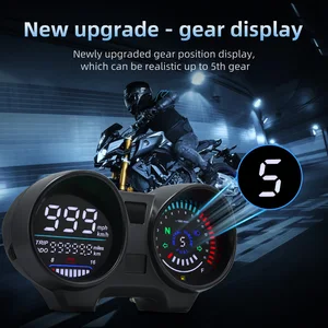 Universelle digitale Messplatte für Motorrad, LCD -Tachometer, Drehzahlmesser, wasserdichtes Instrumentencluster -Indikator für Suzuki GN125 Instrumentencluster 10 Hauptverkaufsgremium GN 125 Suzuki - №6