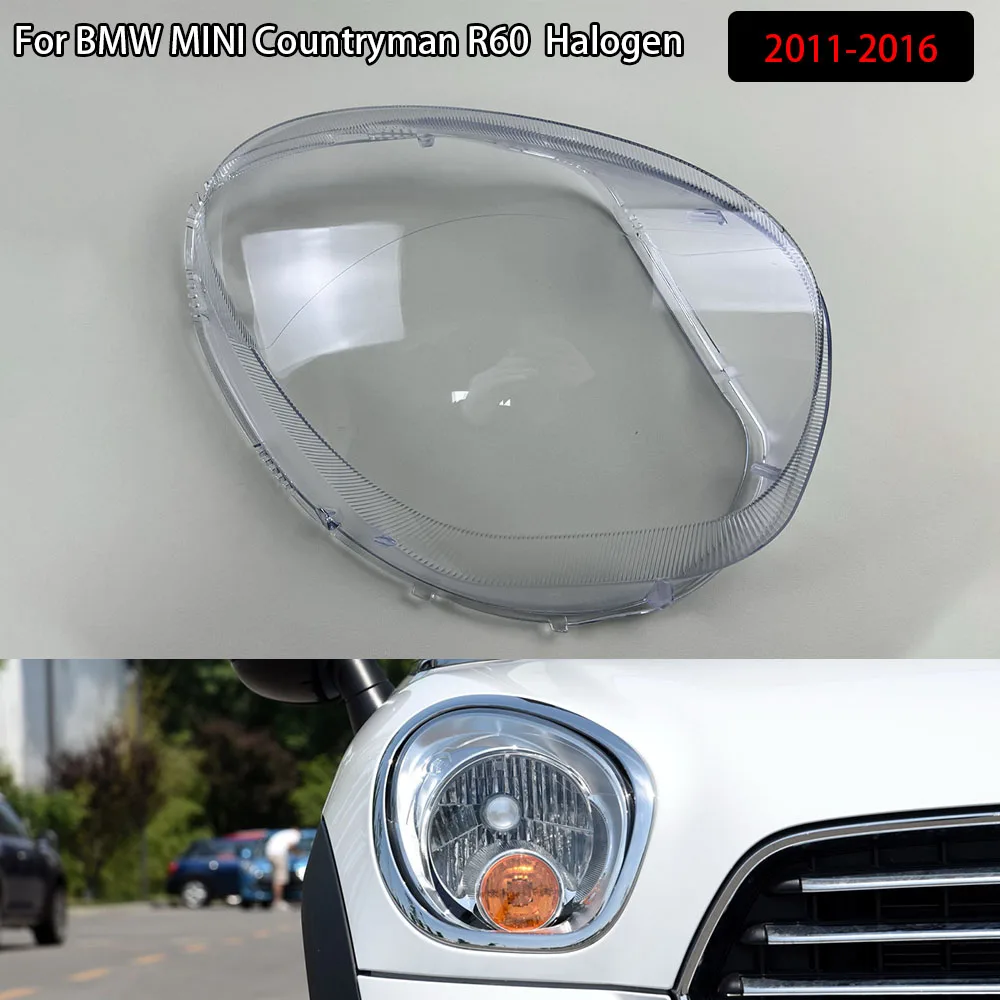 Headlamp Cover Transparent Lampshade Headlight Shell Mask Lens Plexiglass For BMW MINI Countryman R60 2011-2016 Halogen