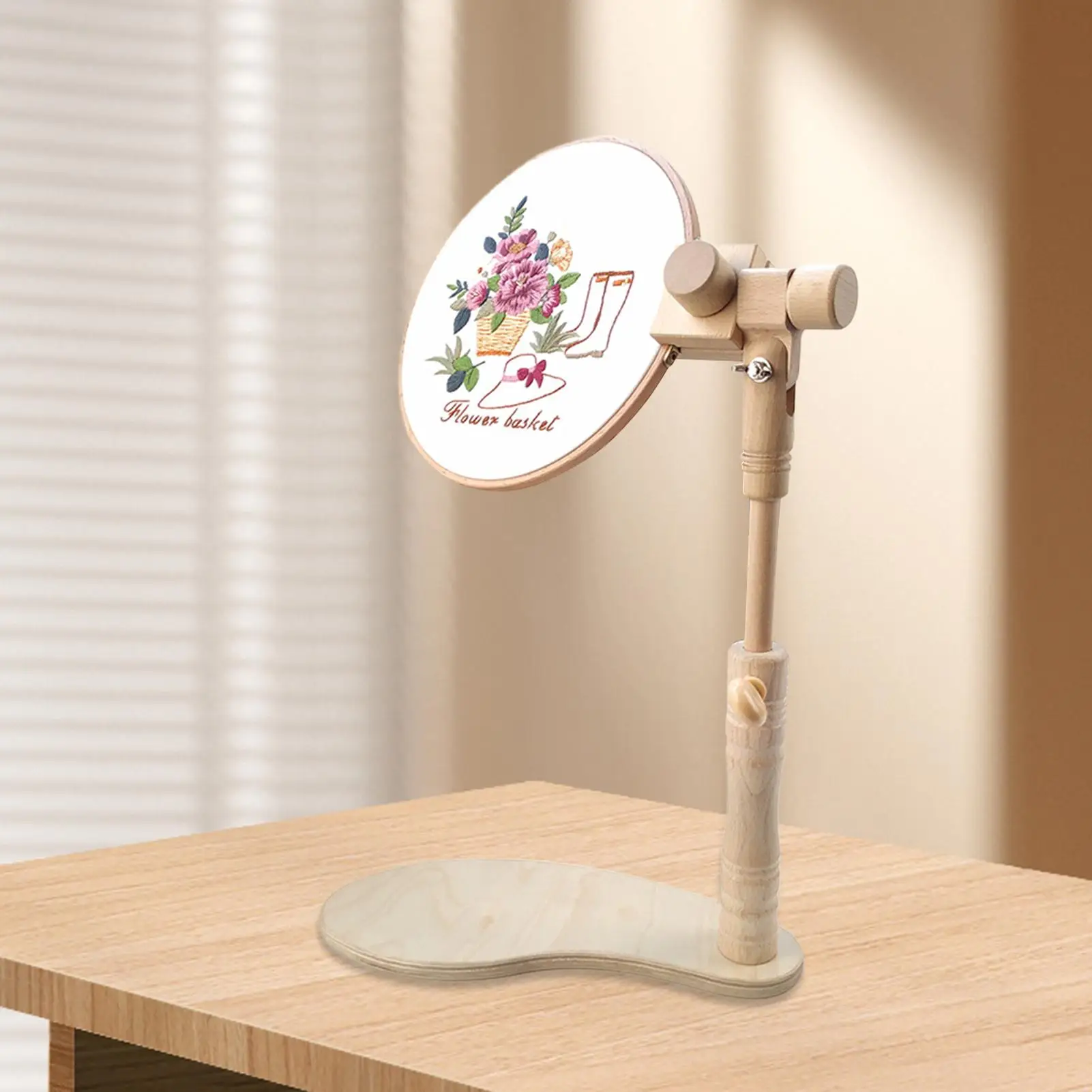 Embroidery Hoop Stand Beech Wood Handy Sewing Accessories Cross Stitching Holder Stand For Handy Sewing Hand Projects